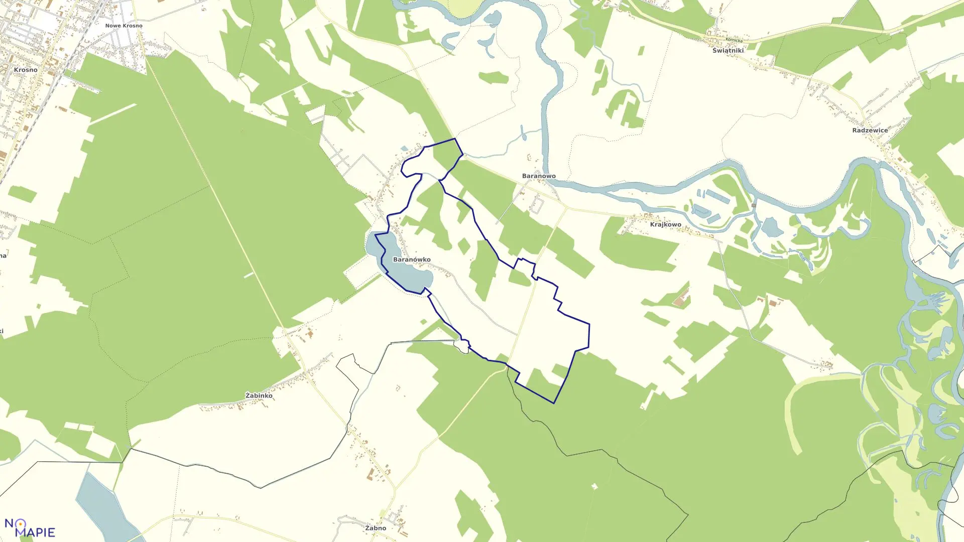 Mapa obrębu BARANÓWKO w gminie Mosina