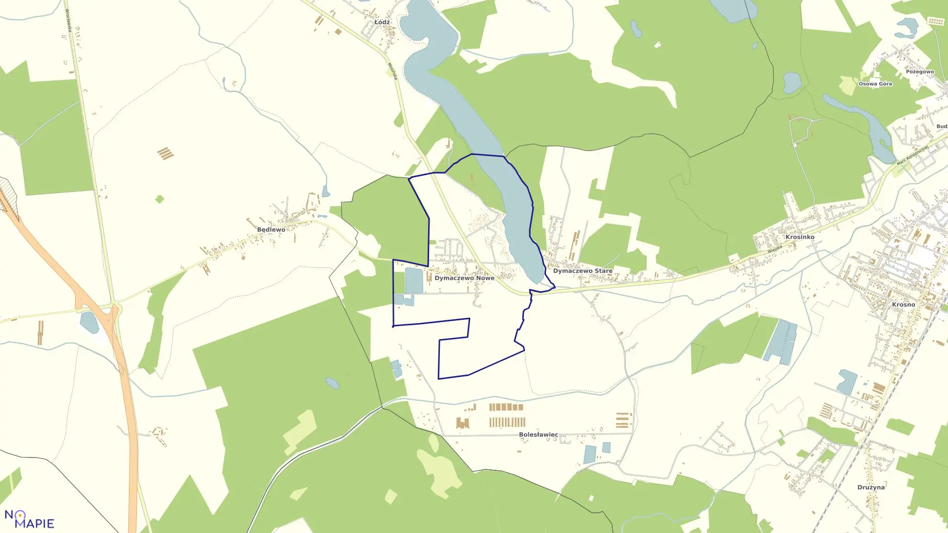 Mapa obrębu DYMACZEWO NOWE w gminie Mosina