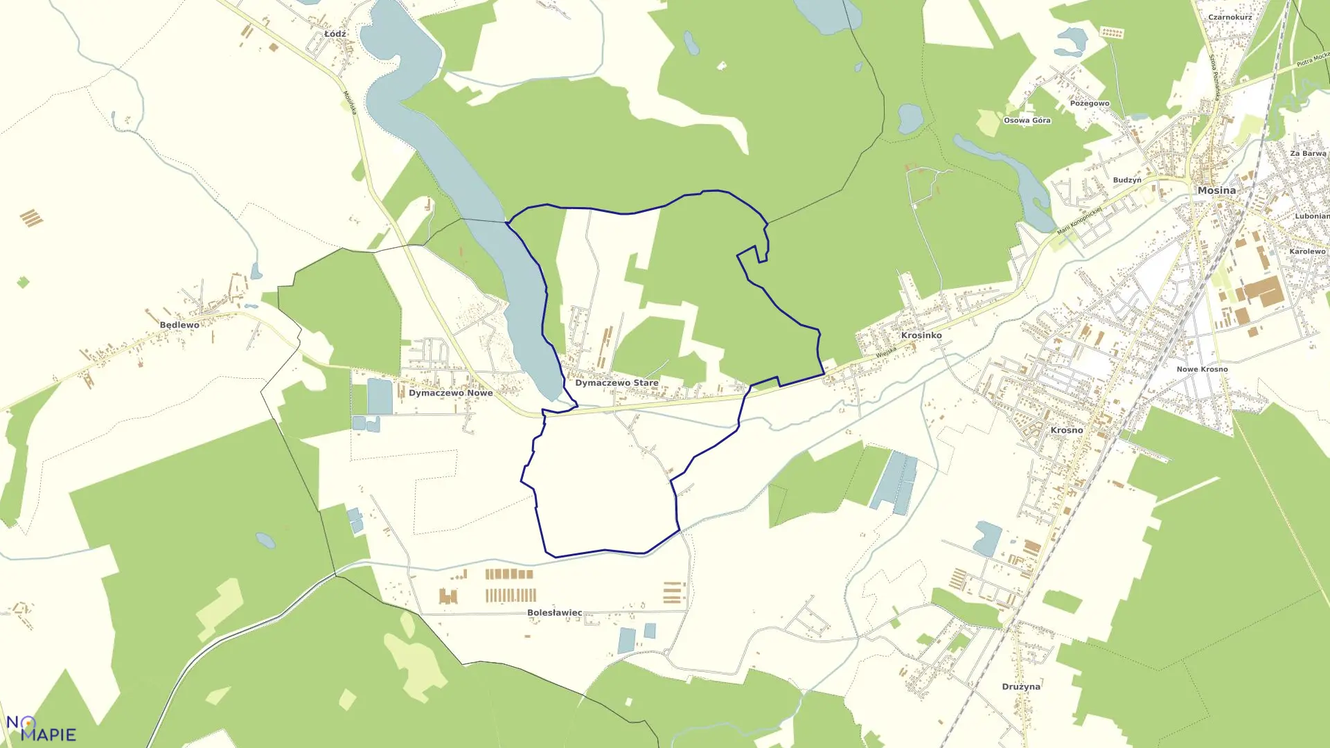 Mapa obrębu DYMACZEWO STARE w gminie Mosina
