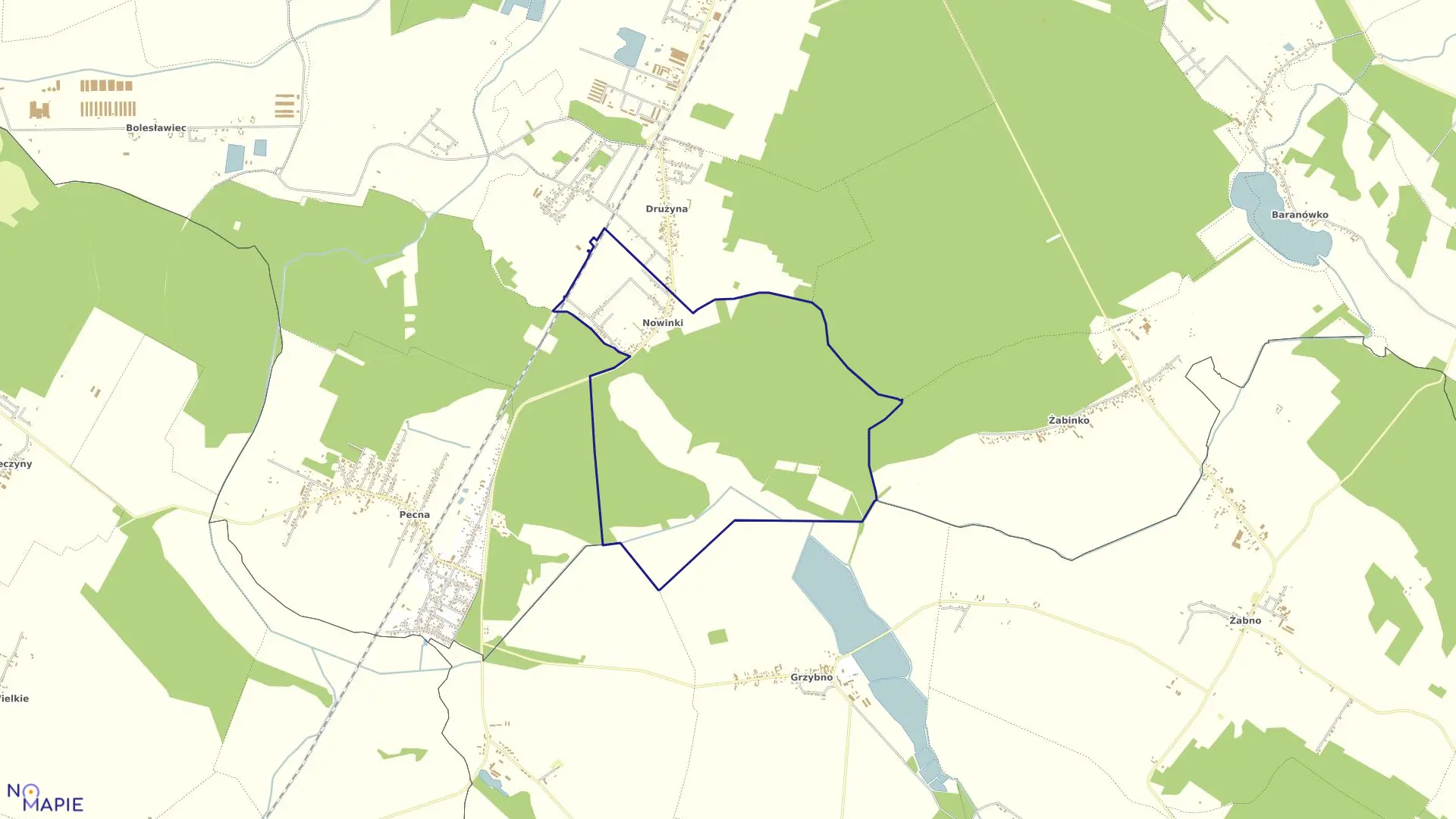 Mapa obrębu NOWINKI w gminie Mosina